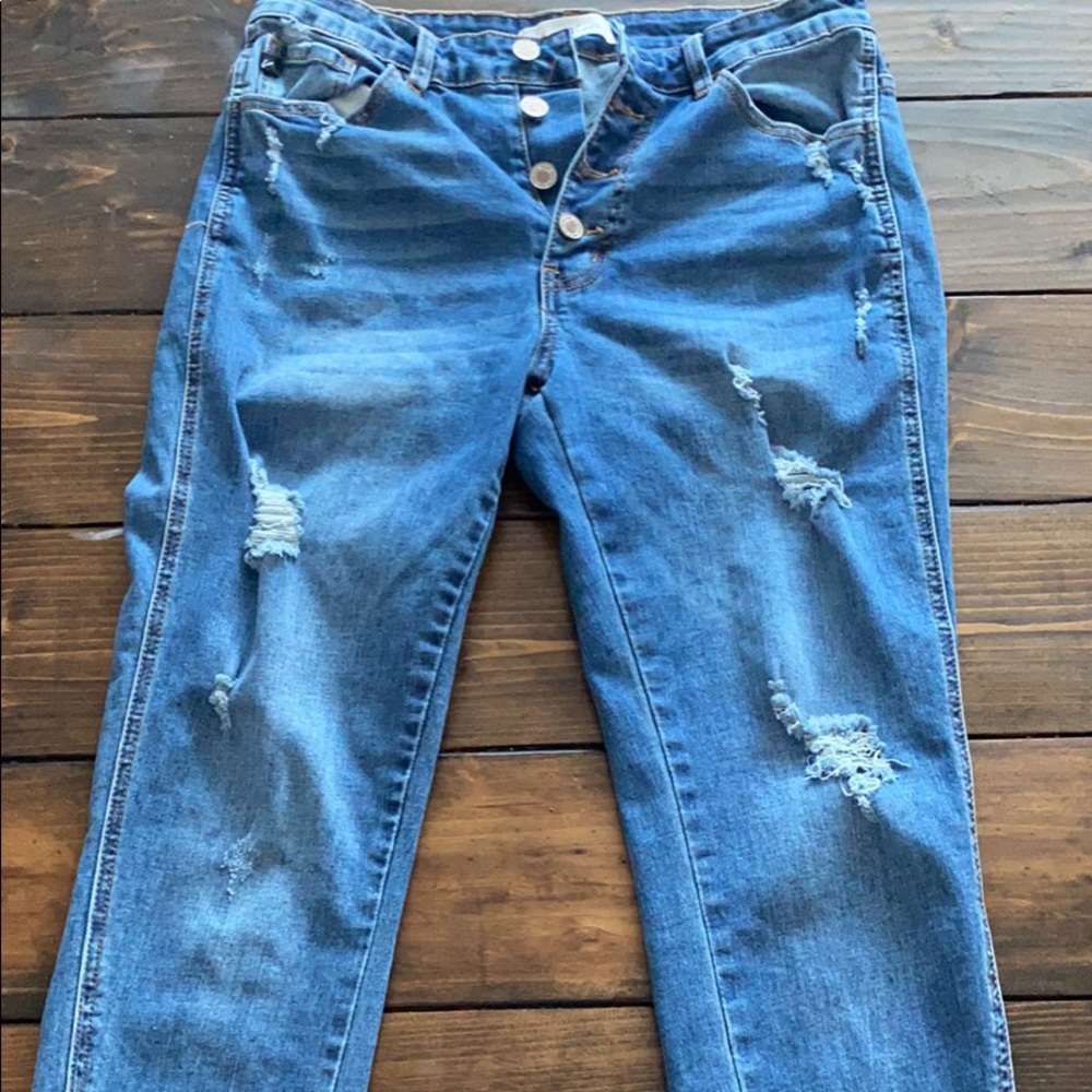 skinny blue jeans